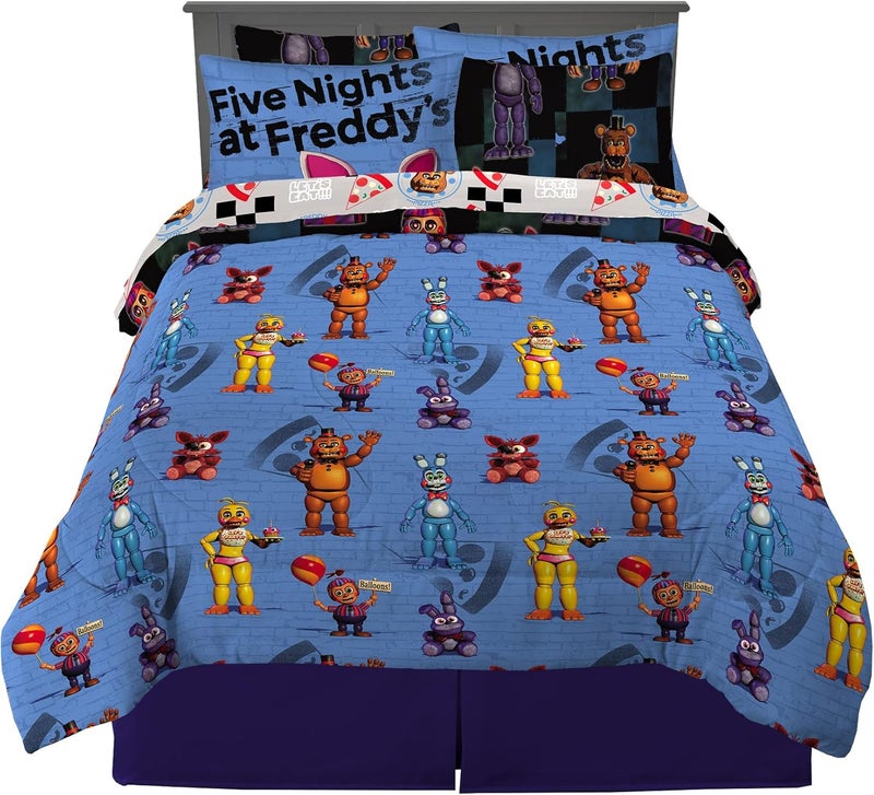 Franco Kids Bedding Super Soft Comforter and Sheet Set with Sham, 7 Piece Full Size, Five Nights At Freddy's - Image 2